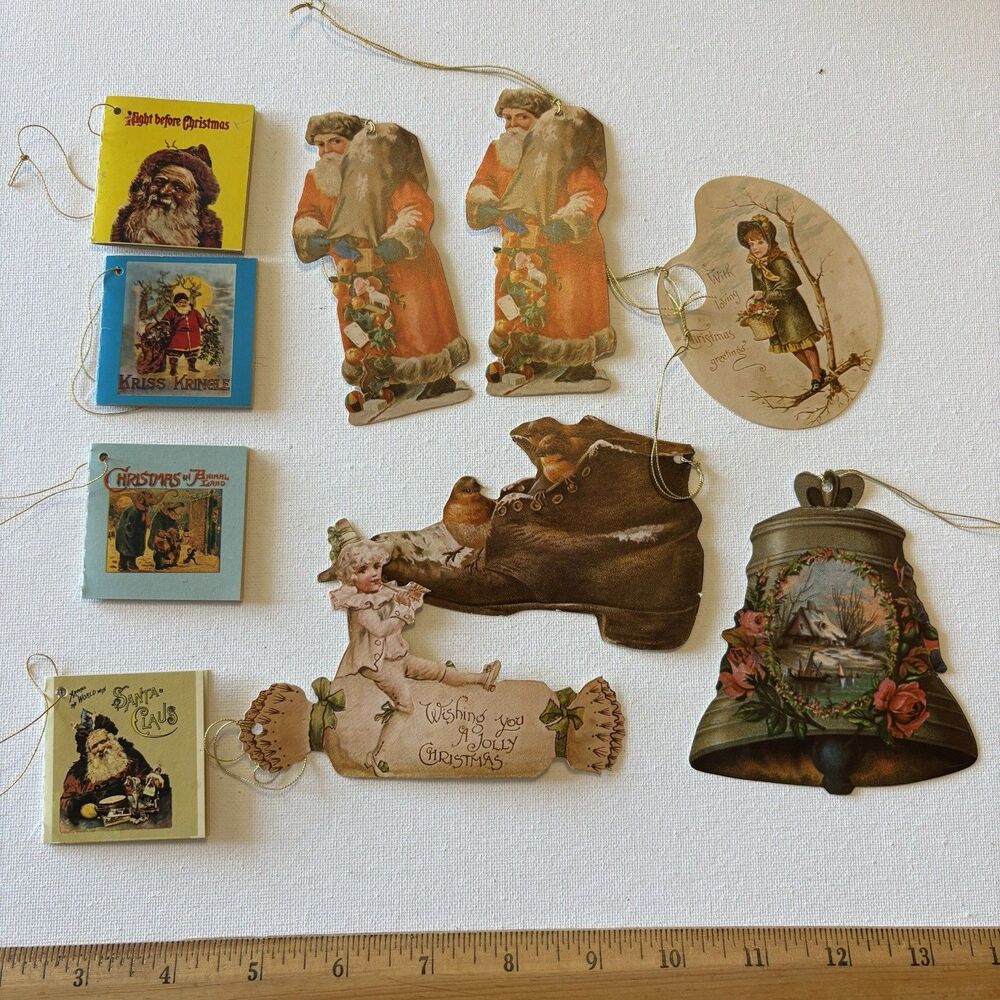 VTG 80's Christmas Paper Tags Merrimack Courtier Fine Art Assorted Hang Unused